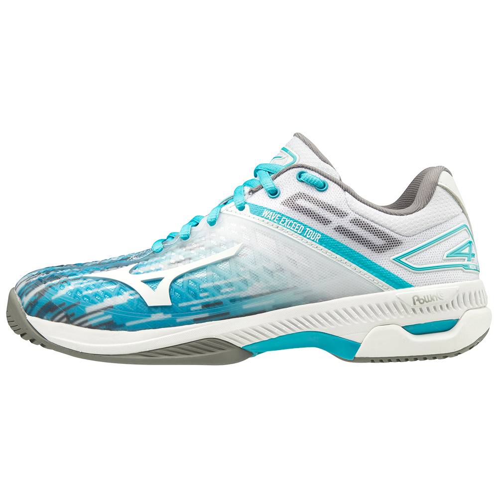 Tenis Netshoes Mizuno Wave Exceed Tour 4 AC - Mulher - Azuis/Branco - OFZDR0932